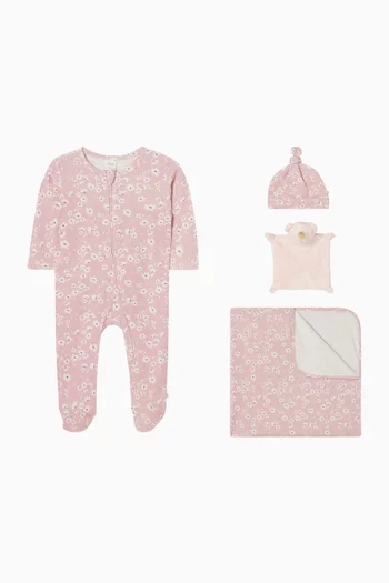 طقم هدايا قطن عضوي، 4 قطع