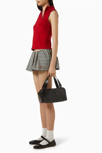 Logo Top-handle Bag in Calf Leather