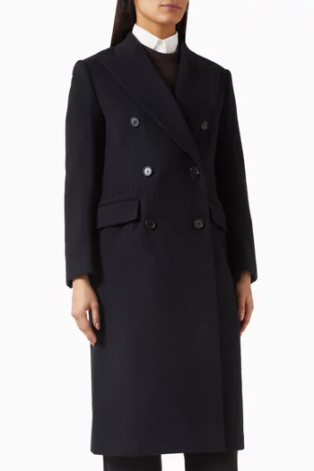 Double-Breasted Peacoat in Plush Melton