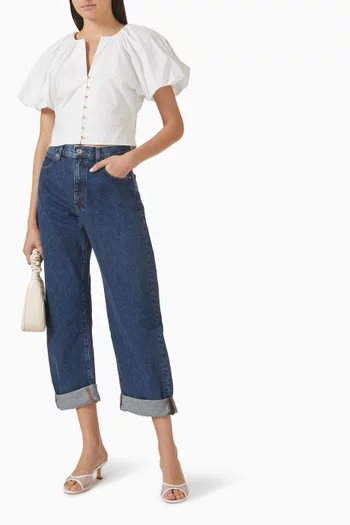 Dramatic Sleeve Blouse in Organic Cotton