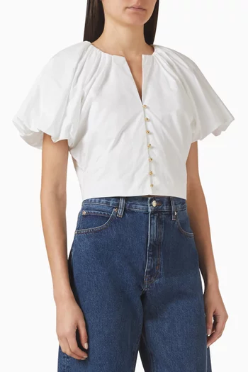 Dramatic Sleeve Blouse in Organic Cotton