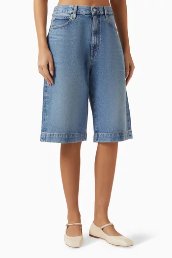 شورت جينز بقصة ساق واسعة دينم