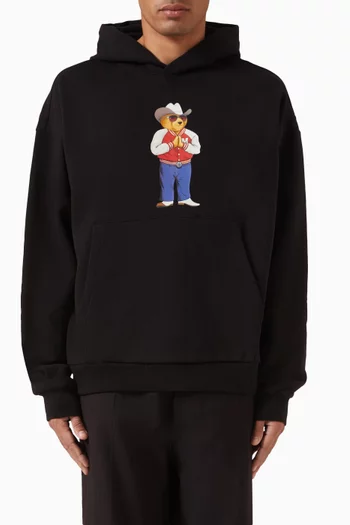 Hee Haw Bear-print Hoodie in Cotton-fleece