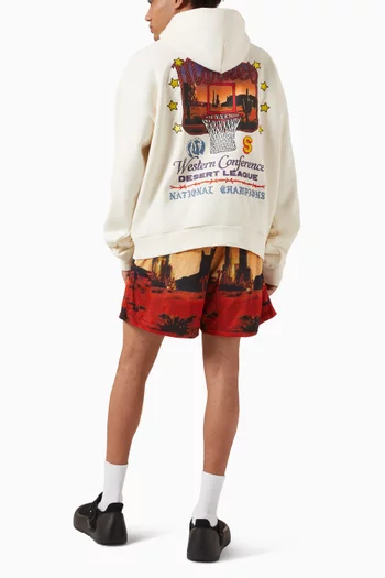 Desert League-print Hoodie in Cotton-fleece