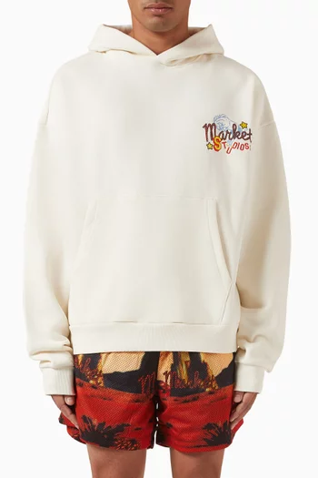 Desert League-print Hoodie in Cotton-fleece