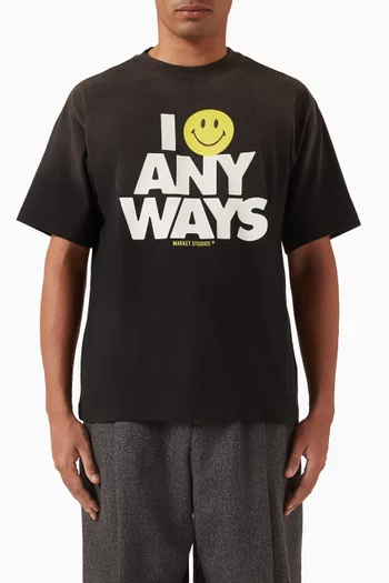 Smiley Smile Anyways T-shirt in Cotton