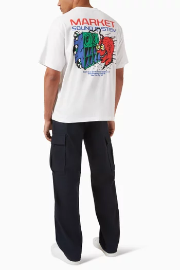 تي شيرت بطبعة سبيكر نوكر قطن