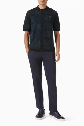 تي شيرت بنقشة مربعات ترتان بلاك ووتش نسيج قطن