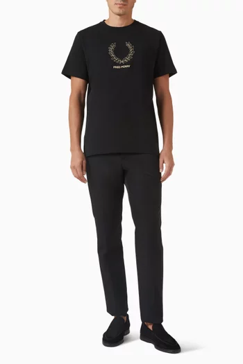 Outline Laurel Wreath T-shirt in Cotton