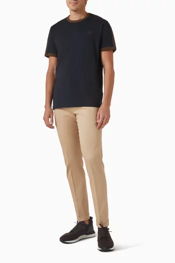 Contrast Tape Ringer T-shirt in Cotton