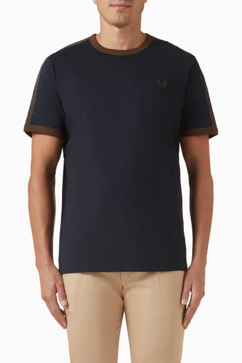 Contrast Tape Ringer T-shirt in Cotton