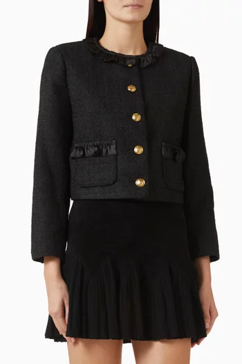 Jillora Ruffle Jacket in Tweed