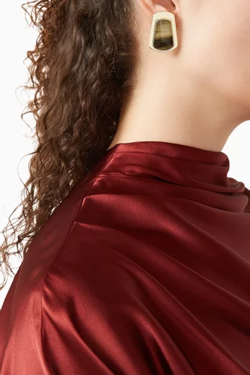 أقراط كليمنتين فضة إسترلينية مطلية ذهب عيار 14