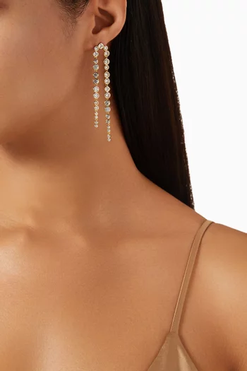 Bezel Tennis Earrings in 14kt Gold-vermeil