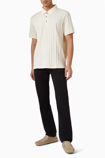 Emblem Jacquard Polo Shirt in Cotton