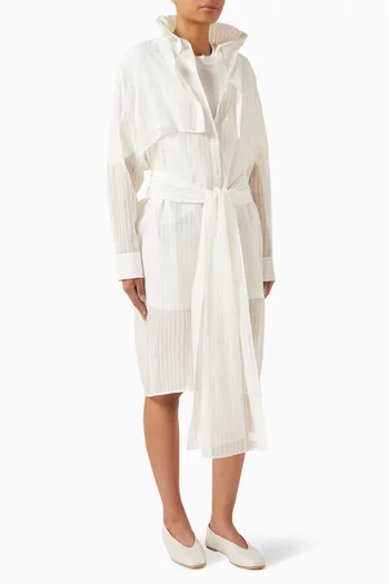 Nan Long Shirt in Silk-seersucker