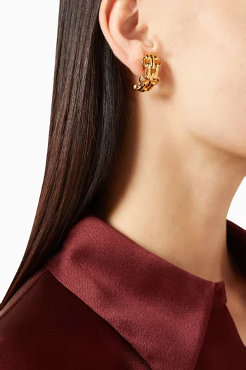 أقراط ديمي دائرية بمشبك من الثمانينيات