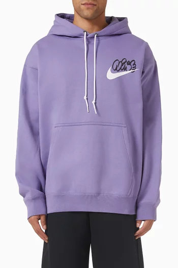 كنزة بغطاء رأس وشعار سولو صوف