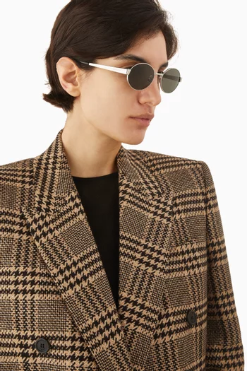 نظارة شمسية بإطار بيضاوي معدن