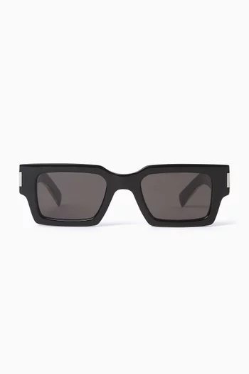 Logo Rectangle Sunglasses in Acetate