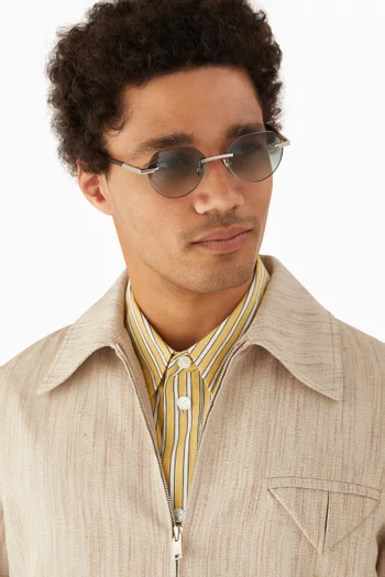 نظارة شمسية بإطار دائري معدن