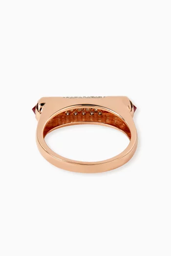 Layla Diamond & Ruby Scroll Ring in 18kt Gold