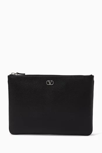 حافظة بشعار حرف V الشهير جلد عجل حبيبي