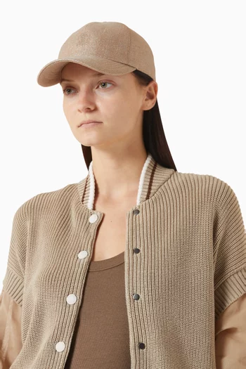 كاب بيسبول بشعار الماركة كتان تويل لامع