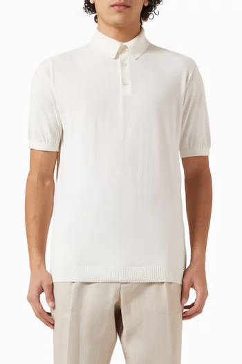 Knitted Polo T-shirt in Cotton