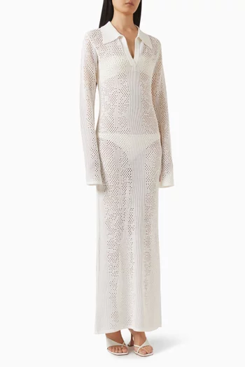 فستان بنقشة جلد الأفعى قطن وكروشيه