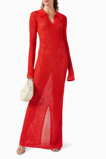 فستان بنقشة جلد الأفعى قطن وكروشيه