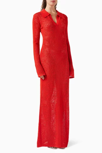 فستان بنقشة جلد الأفعى قطن وكروشيه