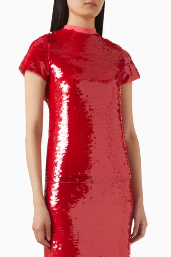 تي شيرت مريميد مطرز بالترتر