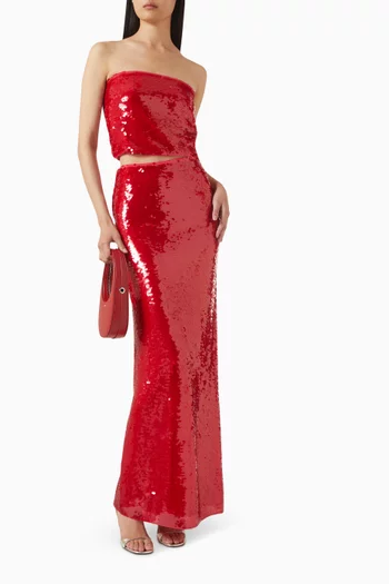 Mermaid Sequin-embellished Tube Top