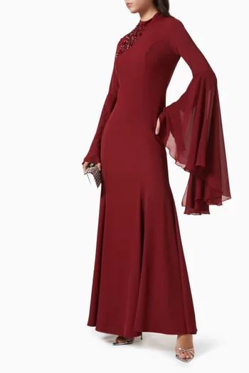 فستان مطرز بالترتر