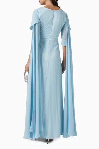 فستان طويل مطرز بالترتر