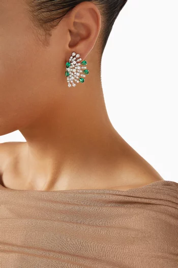 أقراط هاف سباركلر نحاس مطلي روديوم