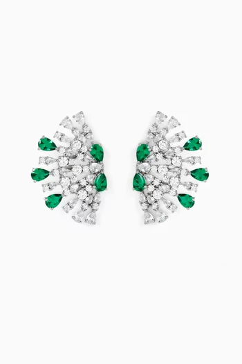 أقراط هاف سباركلر نحاس مطلي روديوم