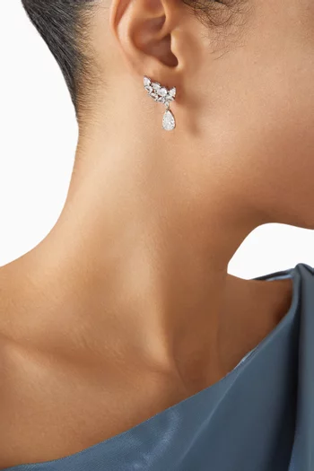 أقراط لأعلى الأذن بتصميم جناح مرصعة بأحجار زركونيا نحاس مطلي روديوم