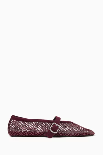 Fishnet Ballet Flats in Crystal Mesh
