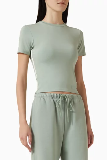 Contrast Stripe Crop Top in Softskin