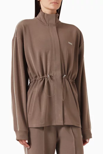 Contrast Panel Modest Jacket in Scuba Soft