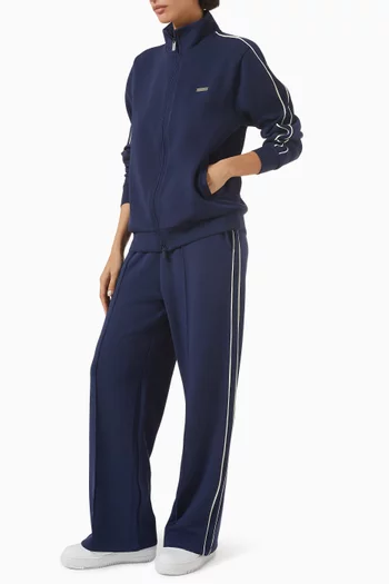 Contrast Panel Straight Leg Pants in Scuba Soft