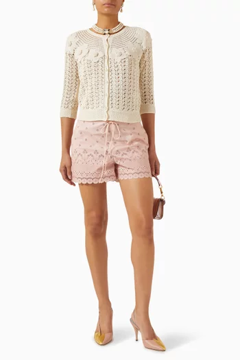 Embroidered Cardigan in Cotton