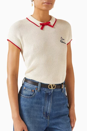 VLogo Signature Reversible Belt in Leather