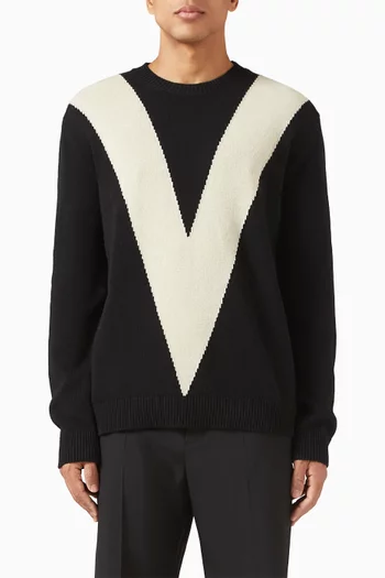 سترة بطبقة على شكل حرف V‏ صوف