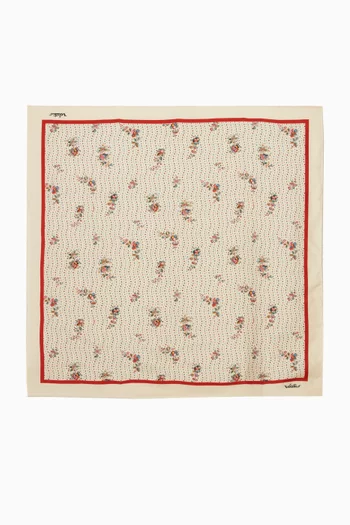 وشاح بابيي بنقشة زهور حرير