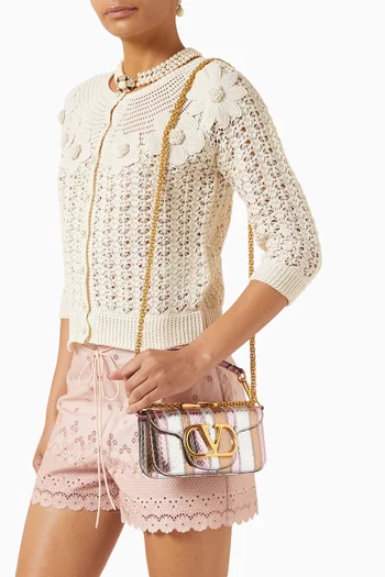 حقيبة كتف لوكو صغيرة جلد أفعى لامع