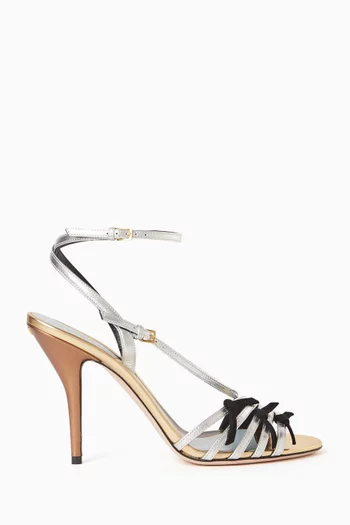 صندل نودين بكعب 100 مم شمواه وجلد نابا لامع