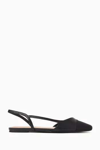 Marcy Slingback Ballerina Flats in Leather